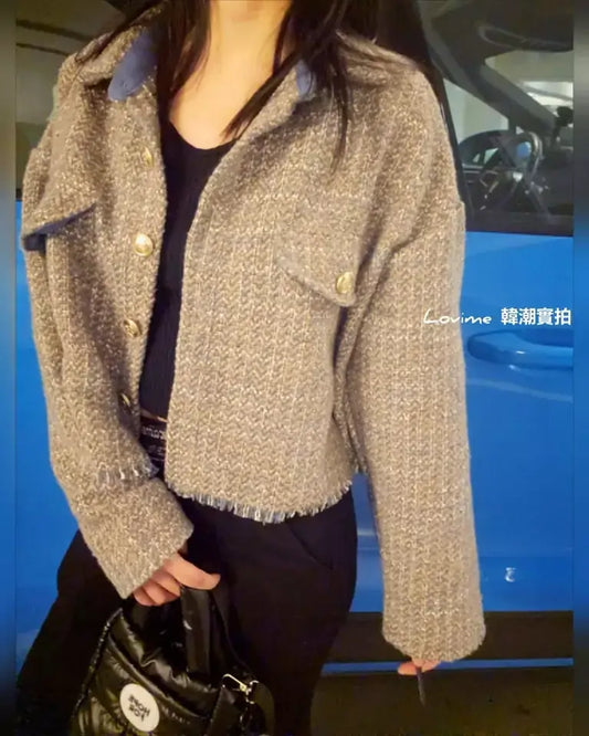 Tweed jacket 格仔織紋短身外套