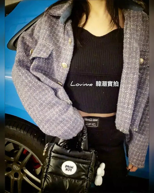 Tweed jacket 格仔織紋短身外套